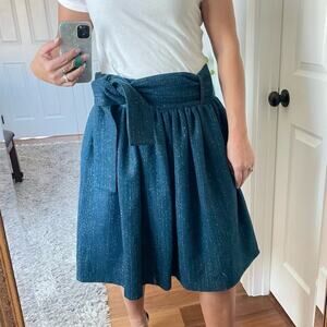 Lorick | The Lorick Lady Tweed Wool Blend Wrap Skirt Tie Bow Classy Professional